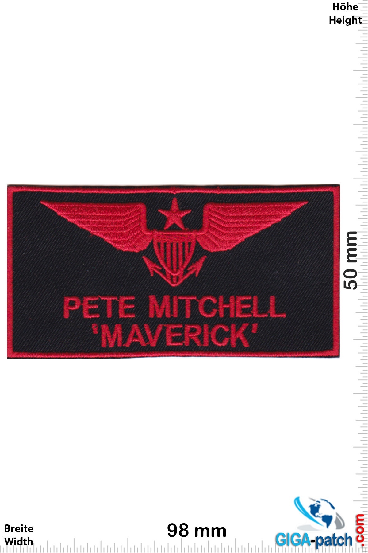 Top Gun - Pete Mitchell - MAVERICK -Top Gun- Patch - Back Patches - Patch  Keychains Stickers -  - Biggest Patch Shop worldwide