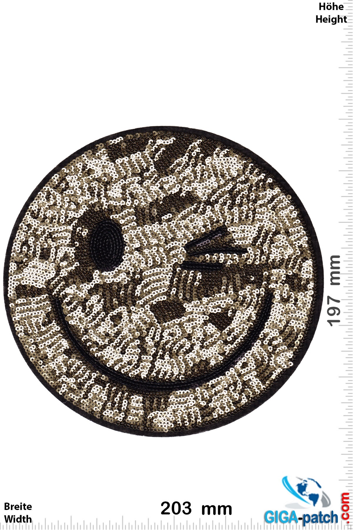 Smiley Smiley - gold sequins - 20 cm