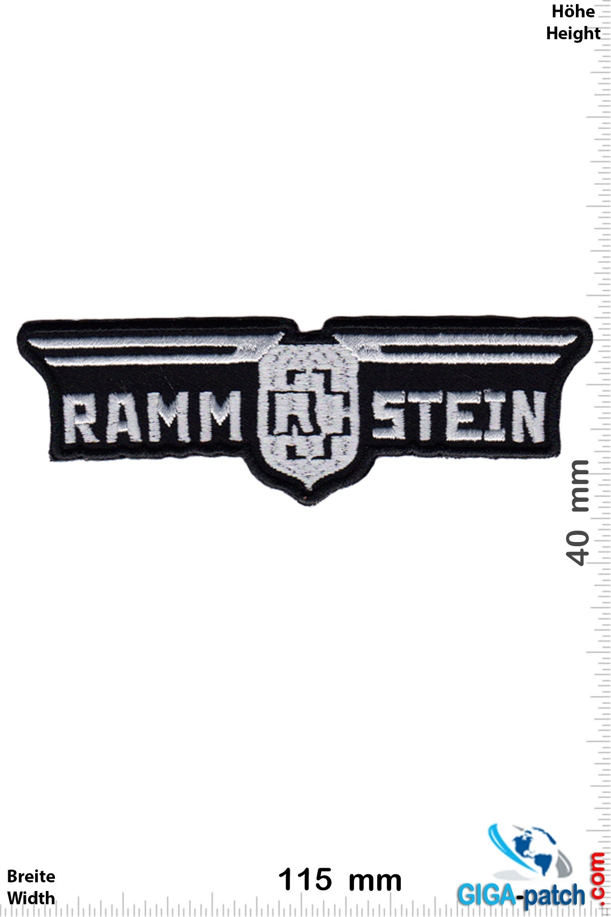 Rammstein - Rammstein - silber - Patch- Aufnäher - Aufnäher Shop / Patch -  Shop - größter weltweit - Patch Aufnäher Schlüsselanhänger Aufkleber
