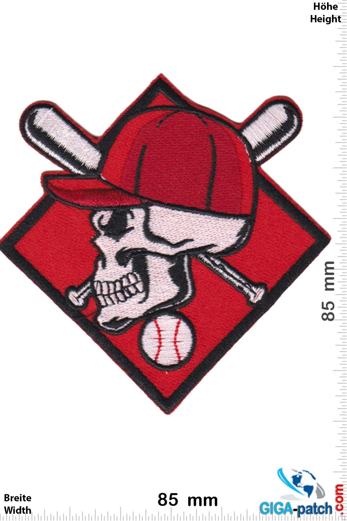 Baseball Baseball - Skull - red silver