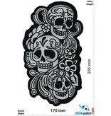 Muerto Skull - 3 Muerto  - silver black -  28 cm