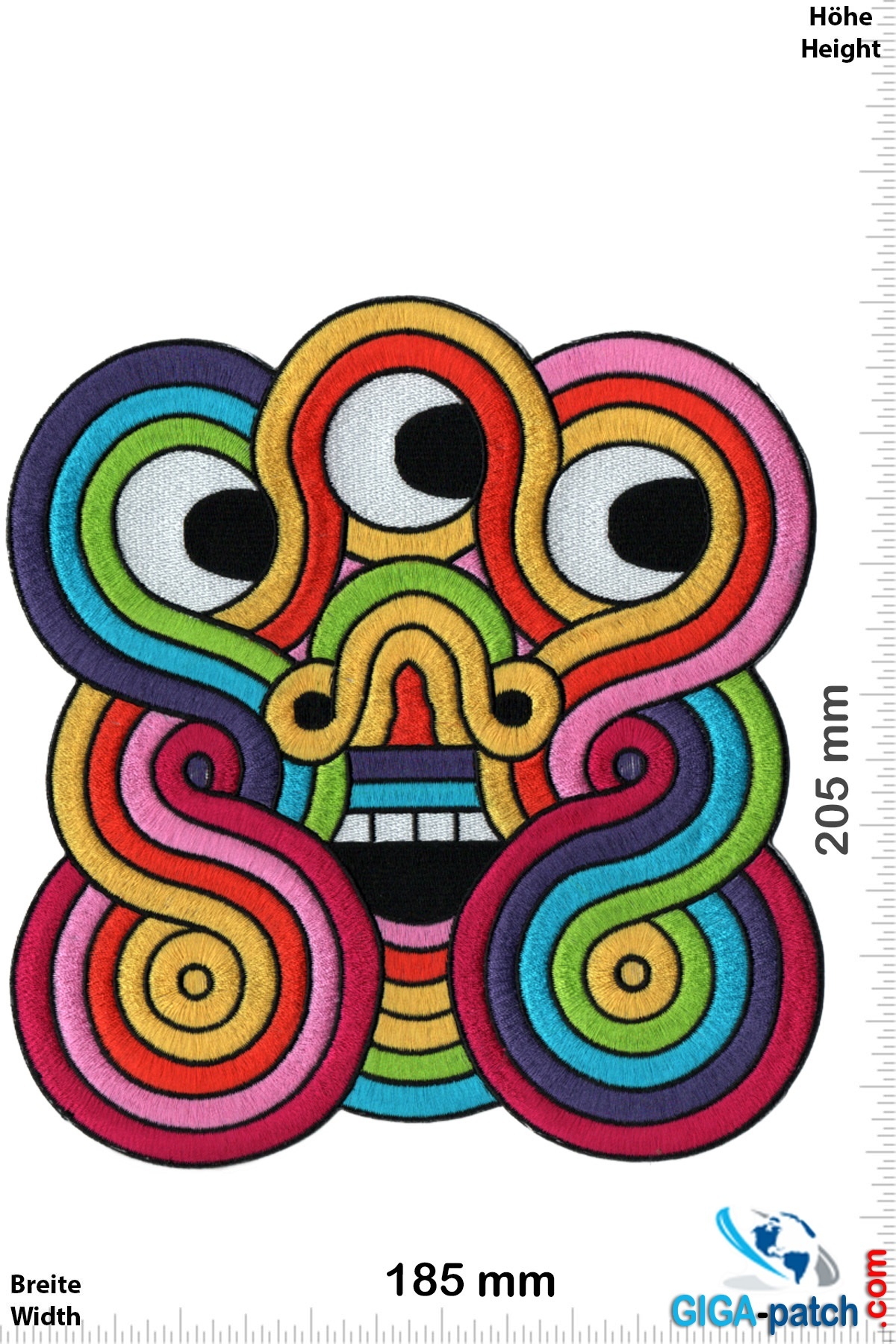 Inca Empire Symbols - 3 eyes  - rainbow -  20 cm