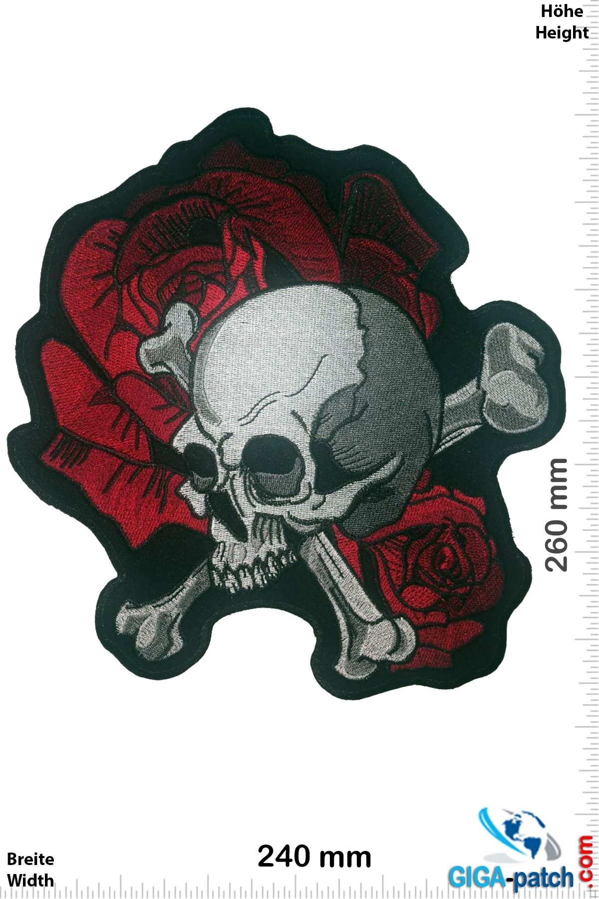 Totenkopf Totenkopf Rose - 26 cm