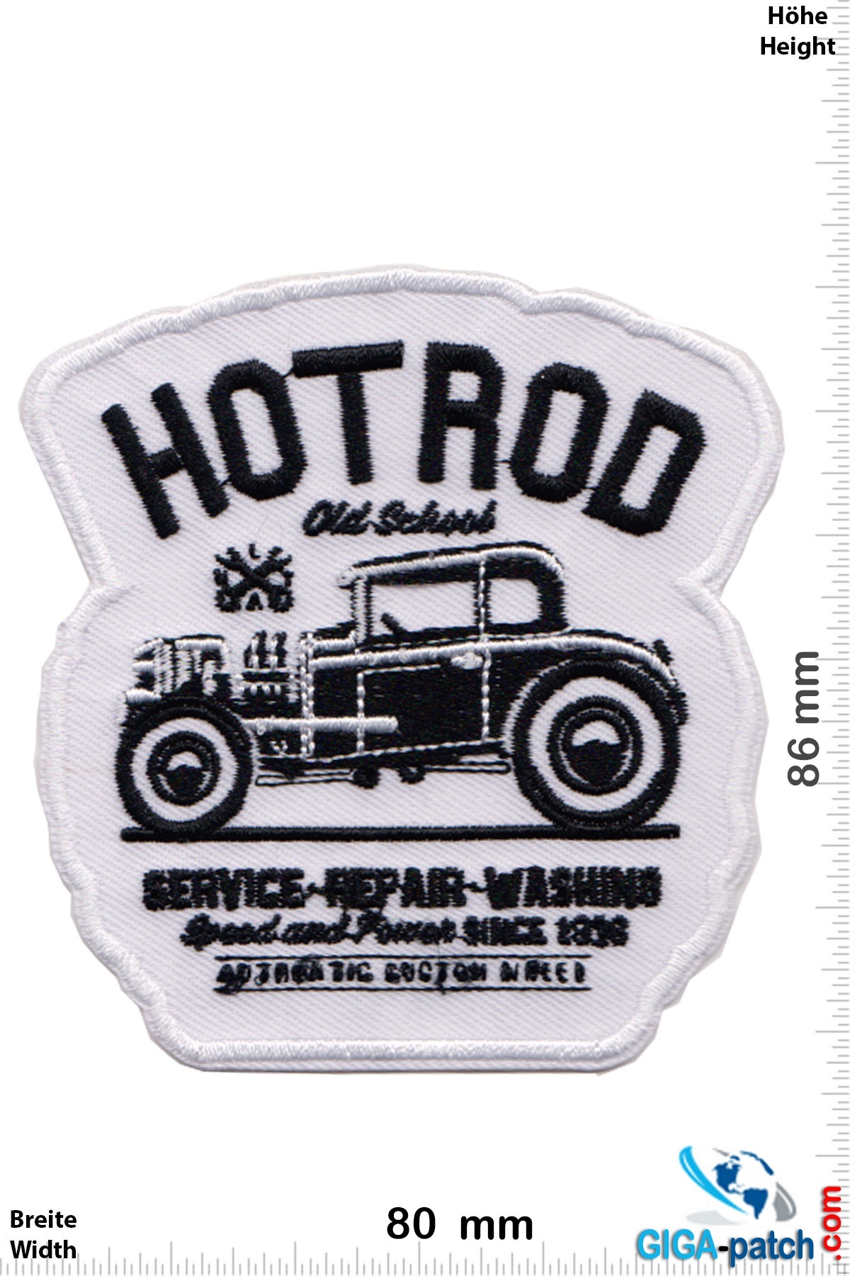 Hotrod - Hot Rod - Old School - Service Repair Washing- Patch - Back ...