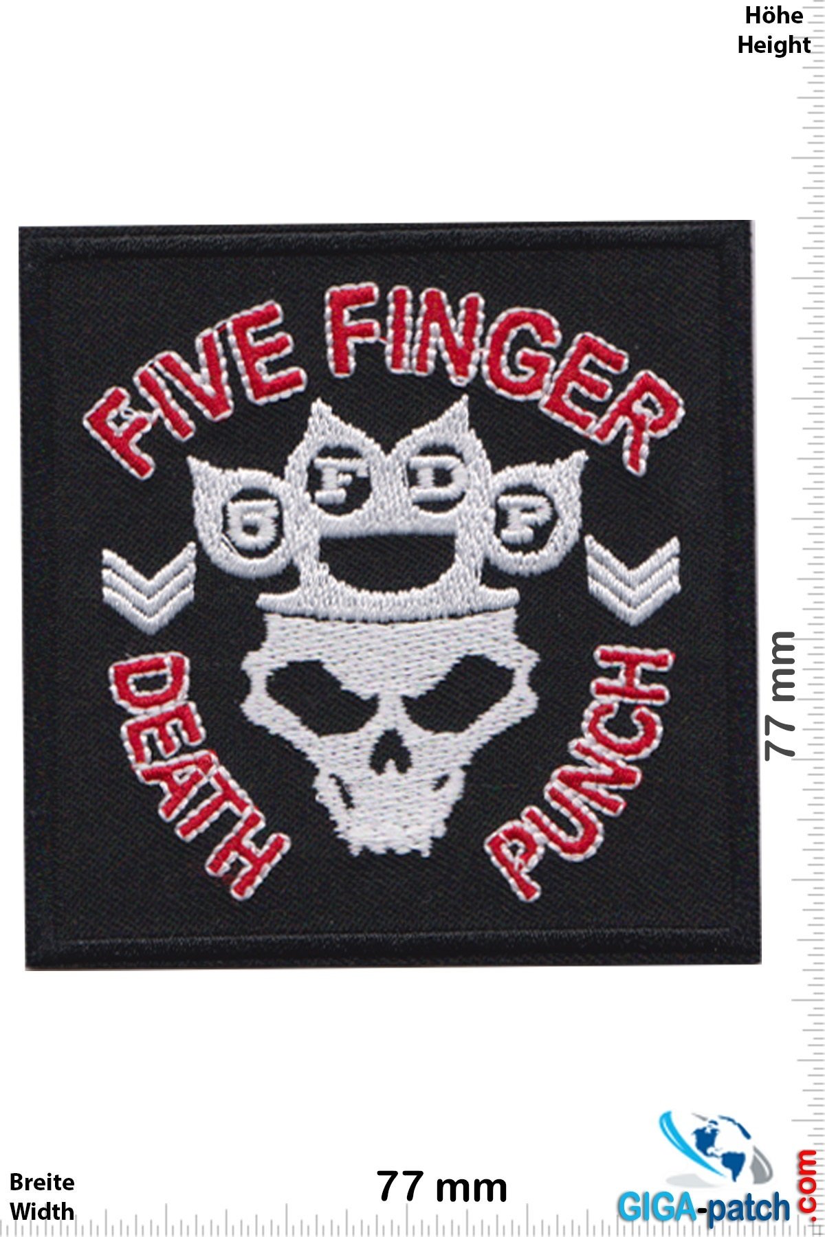 Five Finger Death Punch Five Finger Death Punch - Skull - red silver - Metalband