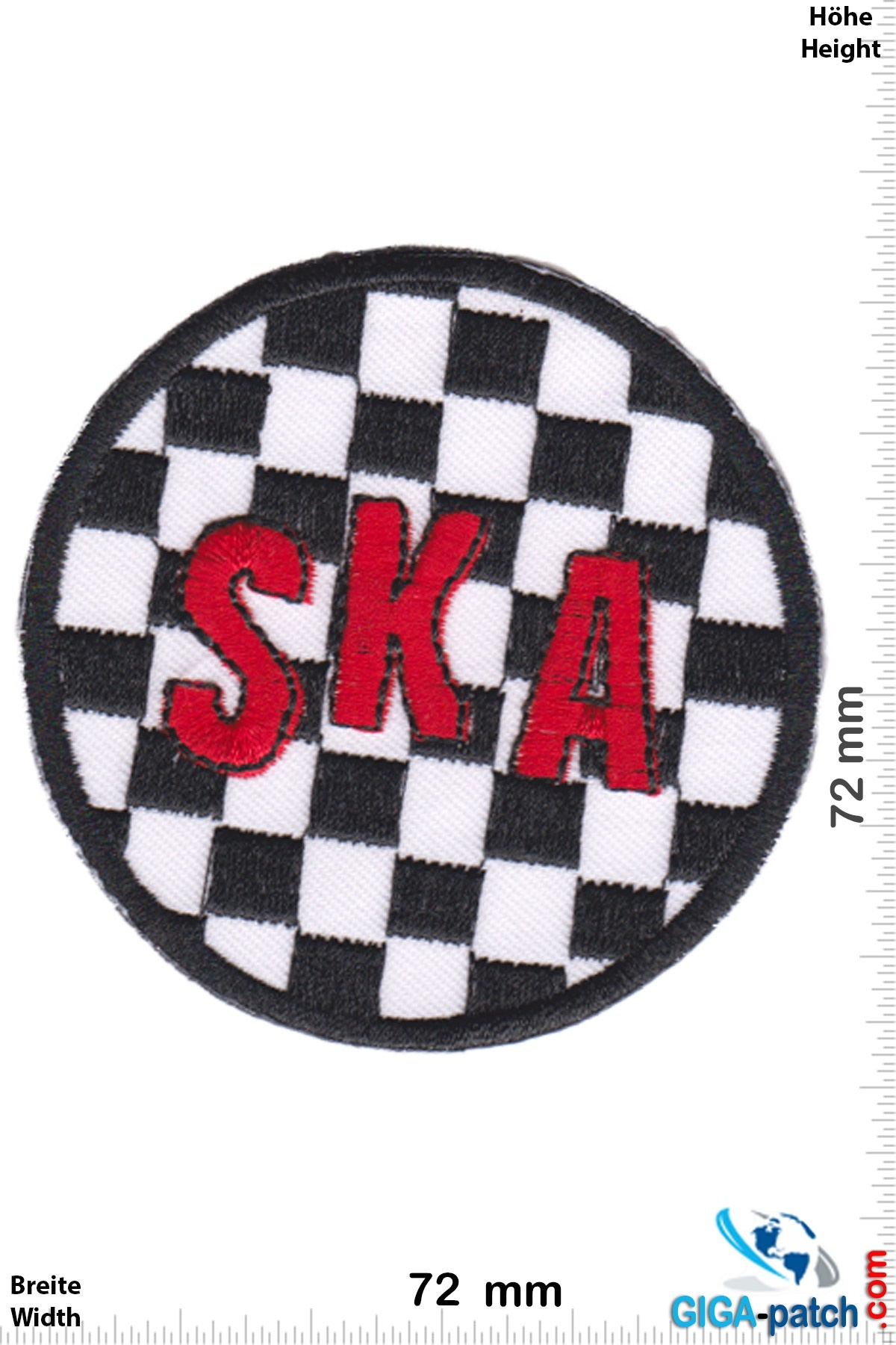 SKA SKA - black white red  - round