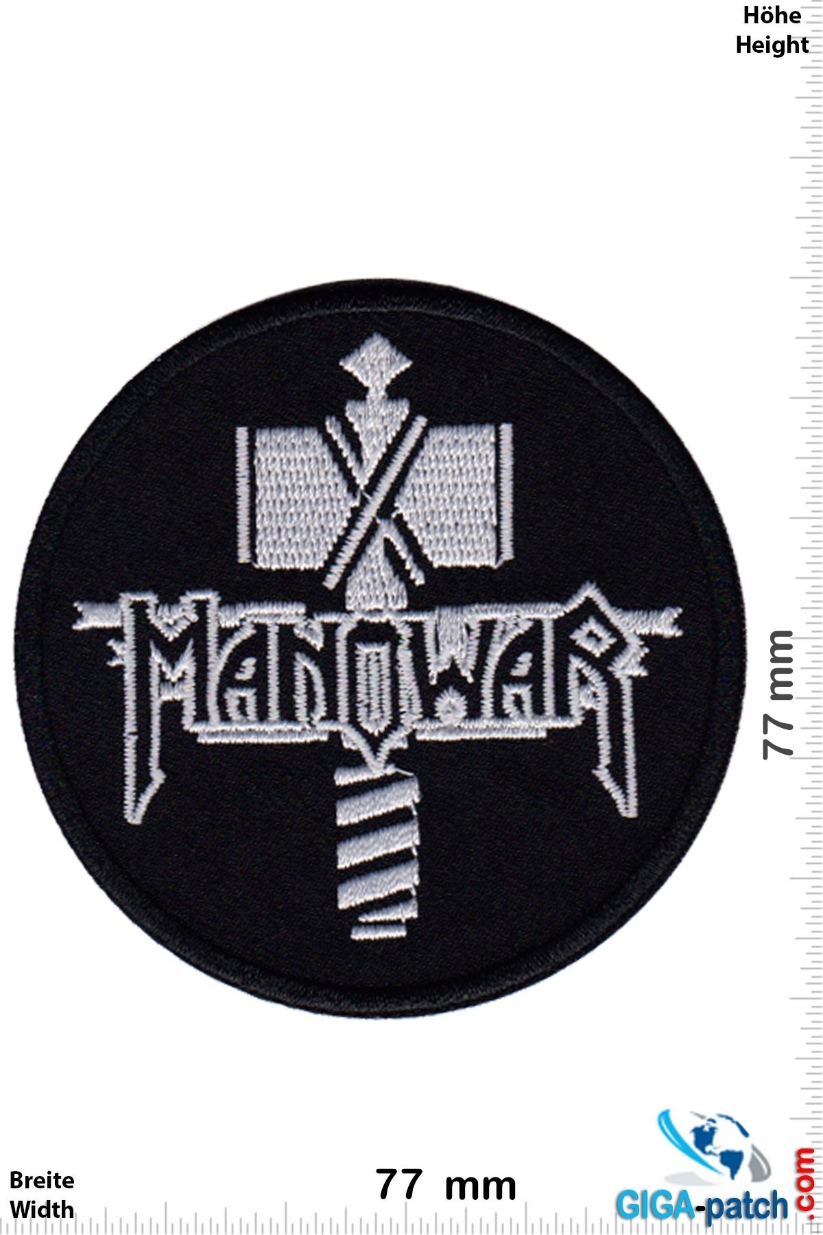 Manowar Manowar - silver back - round