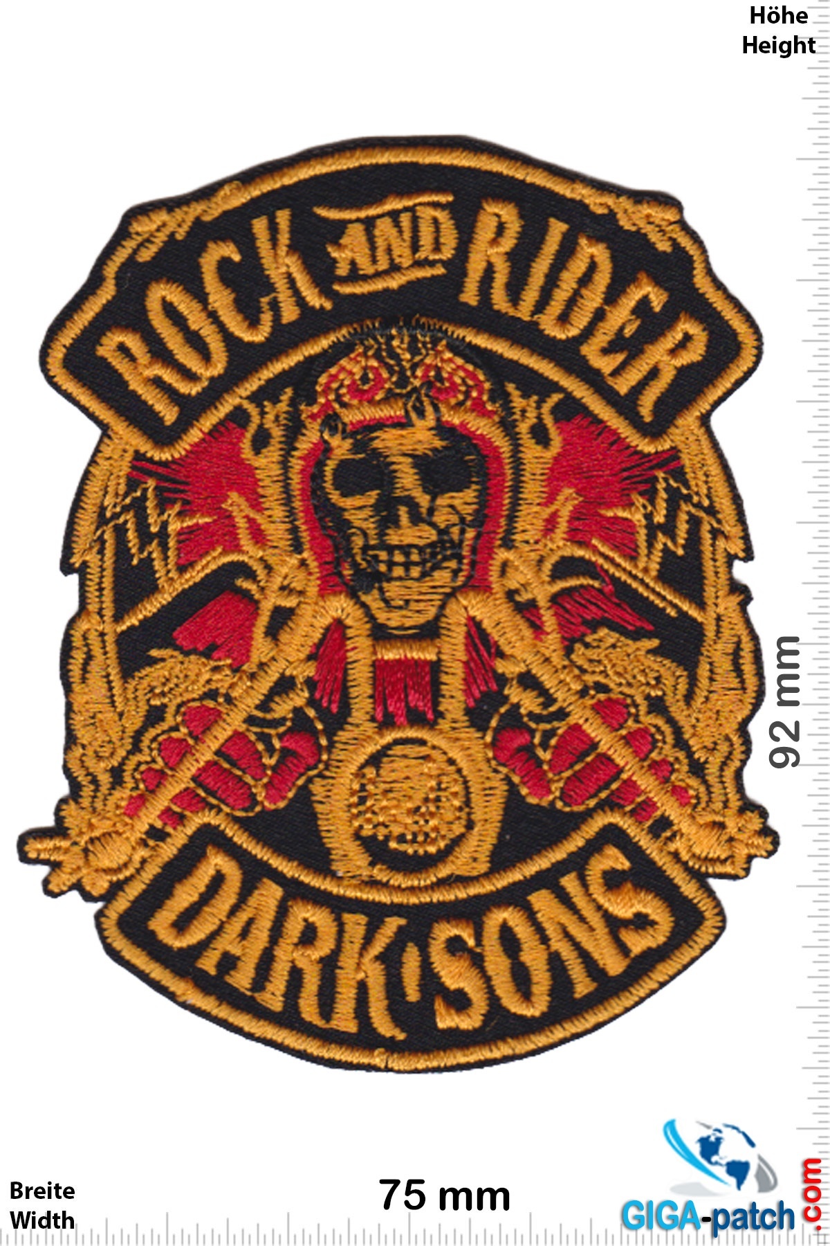 Totenkopf - Rock and Rider - Dark Sons- Patch- Aufnäher