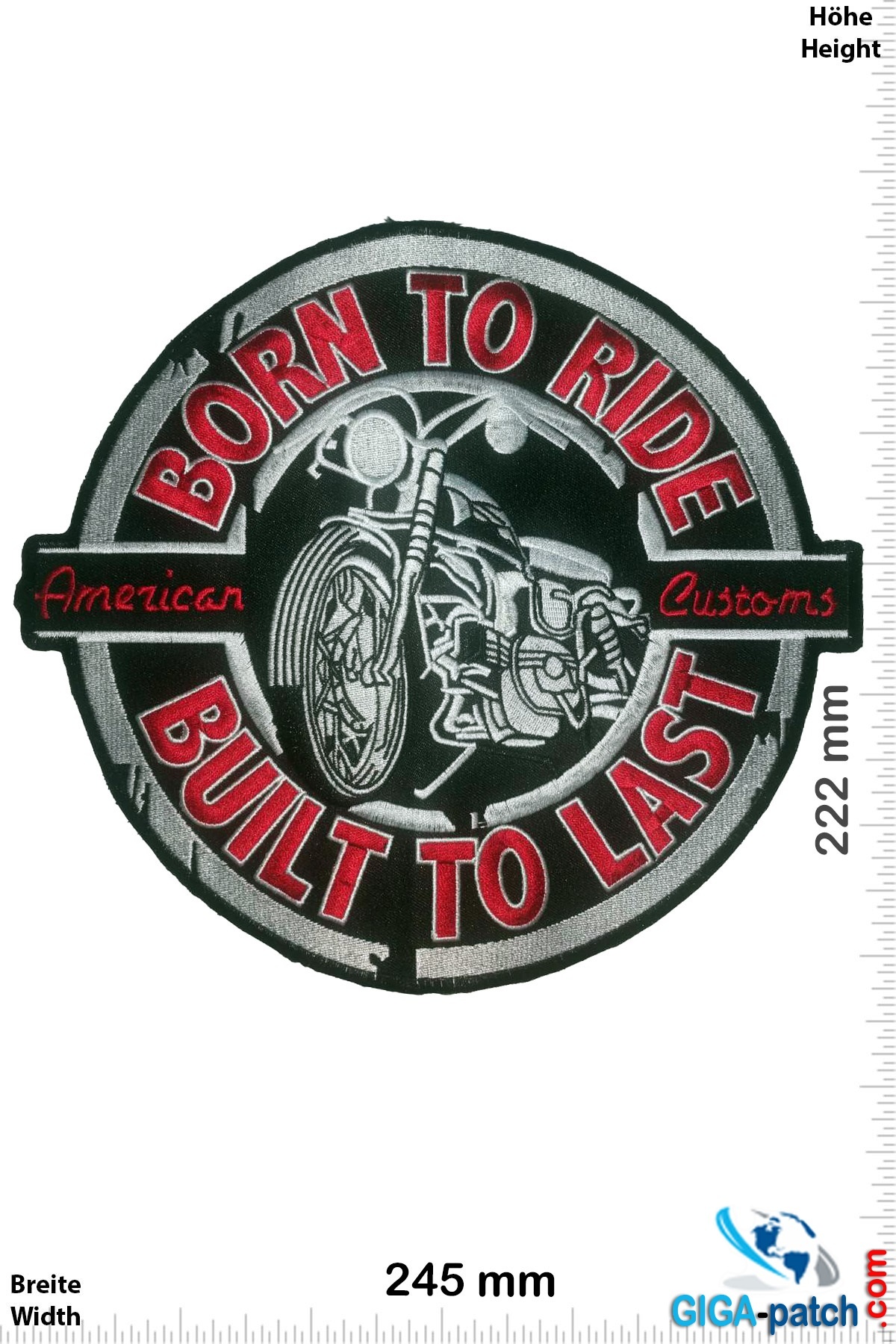 Born to Ride - Built to Last - American Customs -27 cm