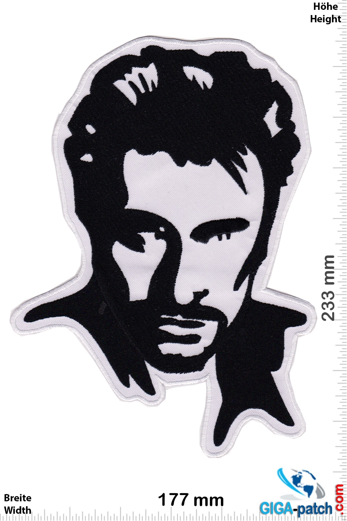 Patch (écusson) à Coudre Johnny Hallyday - Format 10x10 Cm, Pour Veste, Sac Ou Jean