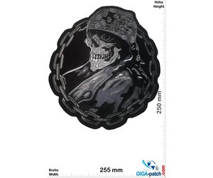 Totenkopf - Totenkopf Skull Ghost -27 cm- Patch- Aufnäher - Aufnäher Shop  / Patch - Shop - größter weltweit - Patch Aufnäher Schlüsselanhänger  Aufkleber