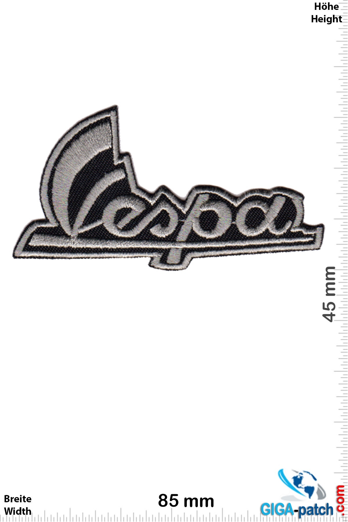 Vespa Vespa - Roller - Schrift -silbergrau