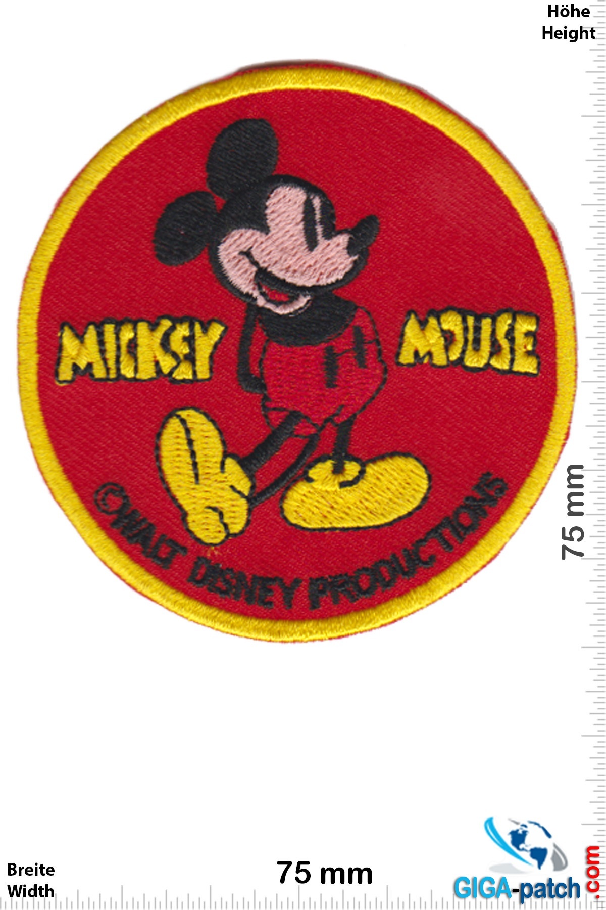 Mickey Mouse - Mickey Mouse - Walt Disney Productions- Patch- Aufnäher