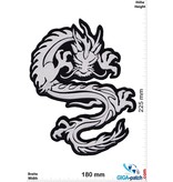Drachen Dragon - silver  - 22 cm