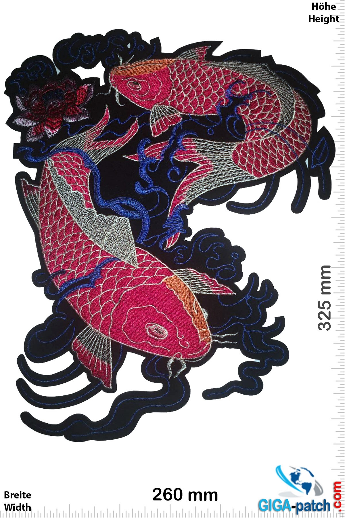 Koi Karpfen - China Style - red black blue  -32 cm