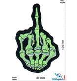 Fuck  Fuck Finger - Fuck you  Skull - silver green