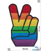 Homosexuell Two Fingers Gay Pride Rainbow