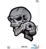 Biker 2 laughing Skull -25 cm