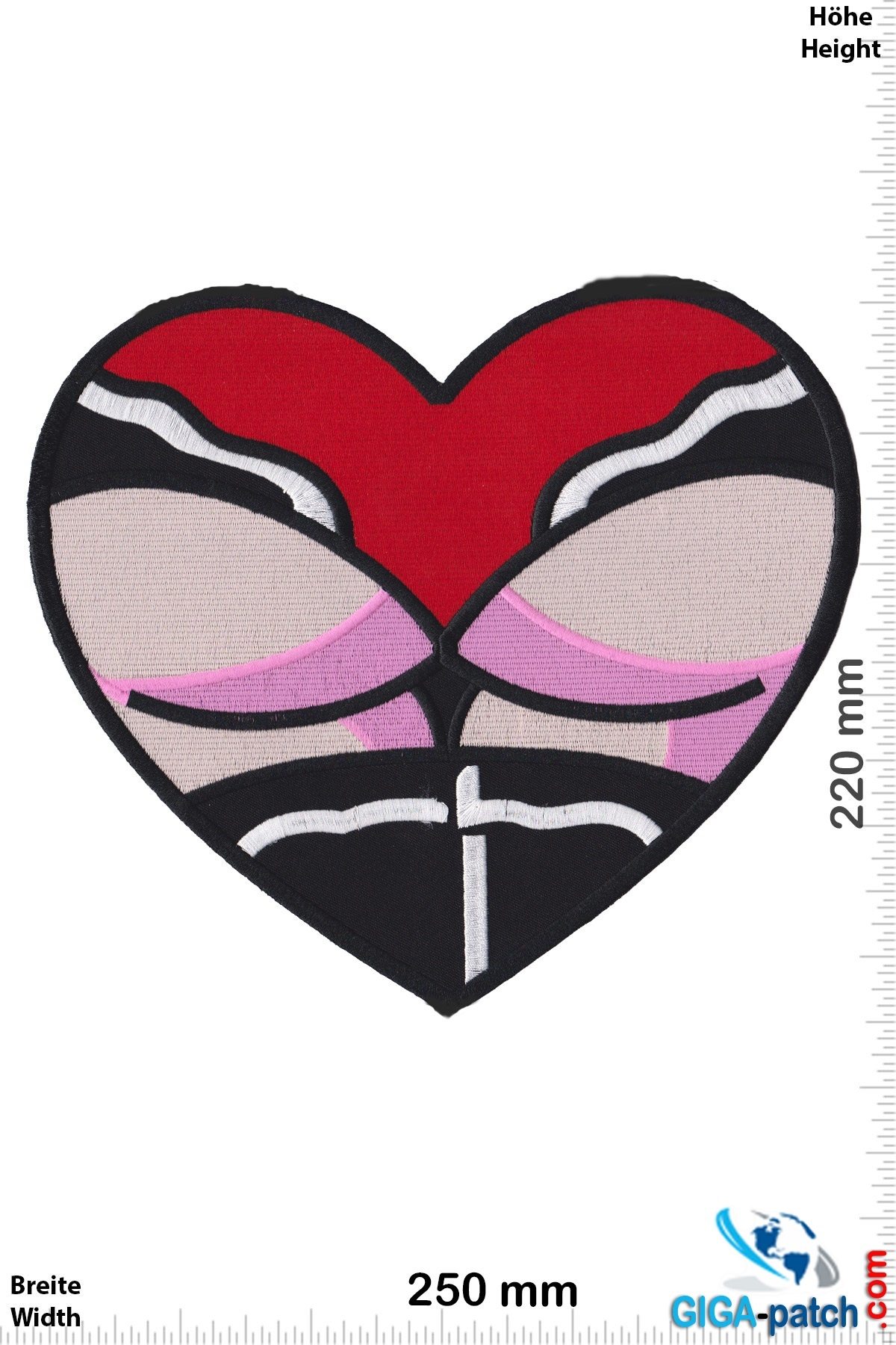 Sexy Ass - Heart - Sexy Ass - 25 cm- patch posteriore - Patch