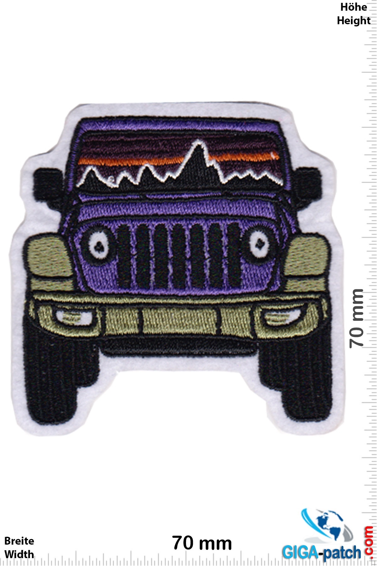 Jeep - Jeep - Car - purple- Patch- Aufnäher - Aufnäher Shop / Patch - Shop  - größter weltweit - Patch Aufnäher Schlüsselanhänger Aufkleber