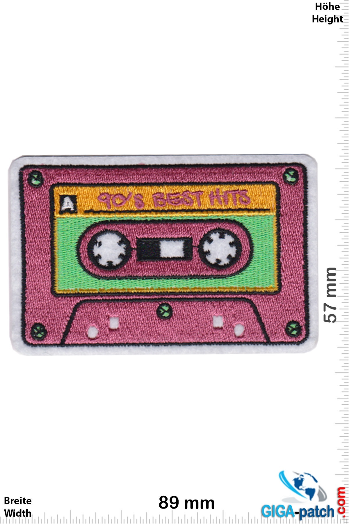 DJ - Music Cassette - Tape - 90's Best Hits - Music- patch posteriore -  Patch Portachiavi Adesivi -  - Il più grande Patch Negozio in  tutto il mondo