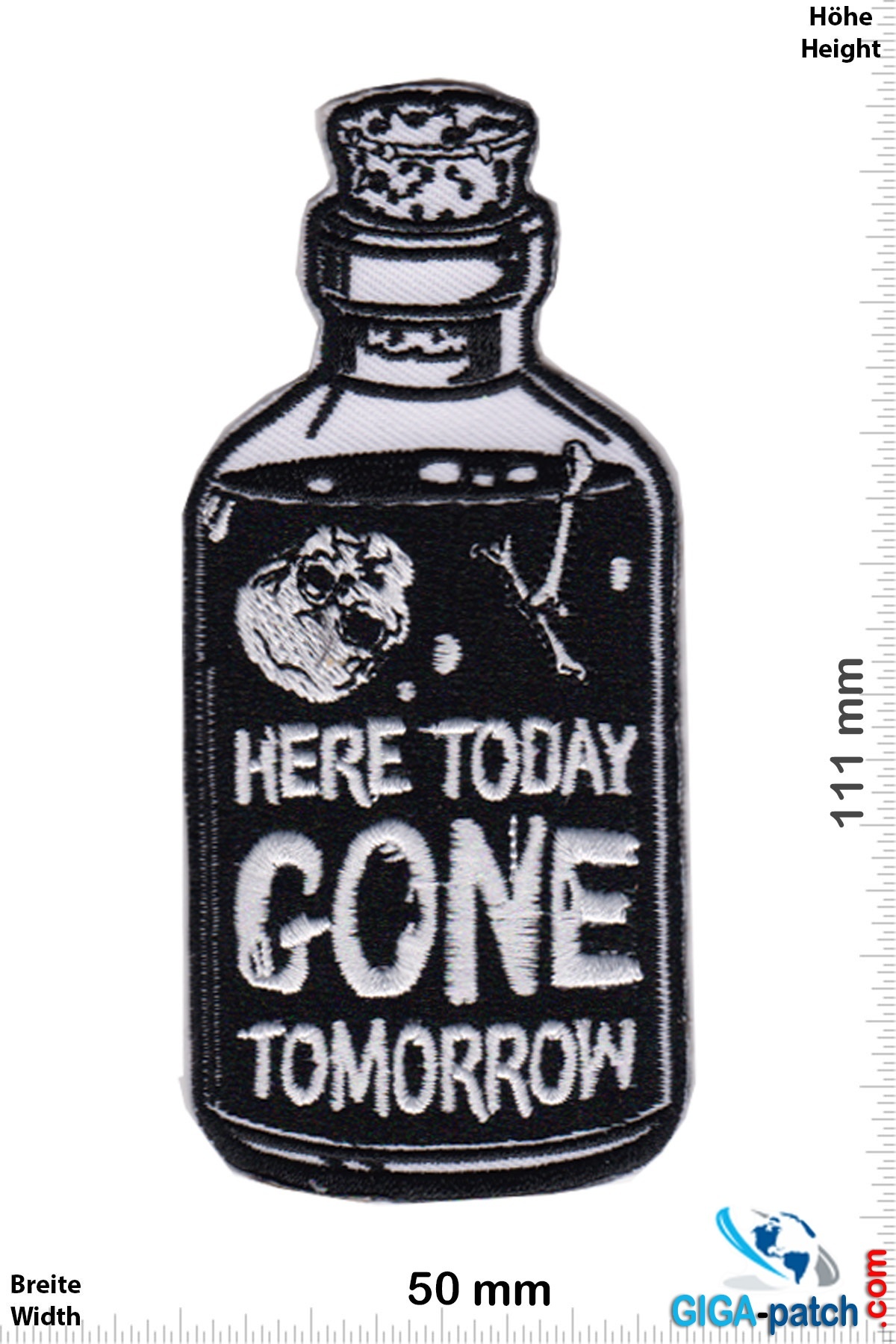 Oldschool Here Today Gone Tomorrow Posion Patch Back Patches Patch Keychains Stickers Giga Patch Com Biggest Patch Shop Worldwide