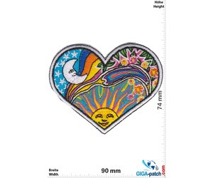 Love - Love - heart - sun - moon- Patch - Back Patches