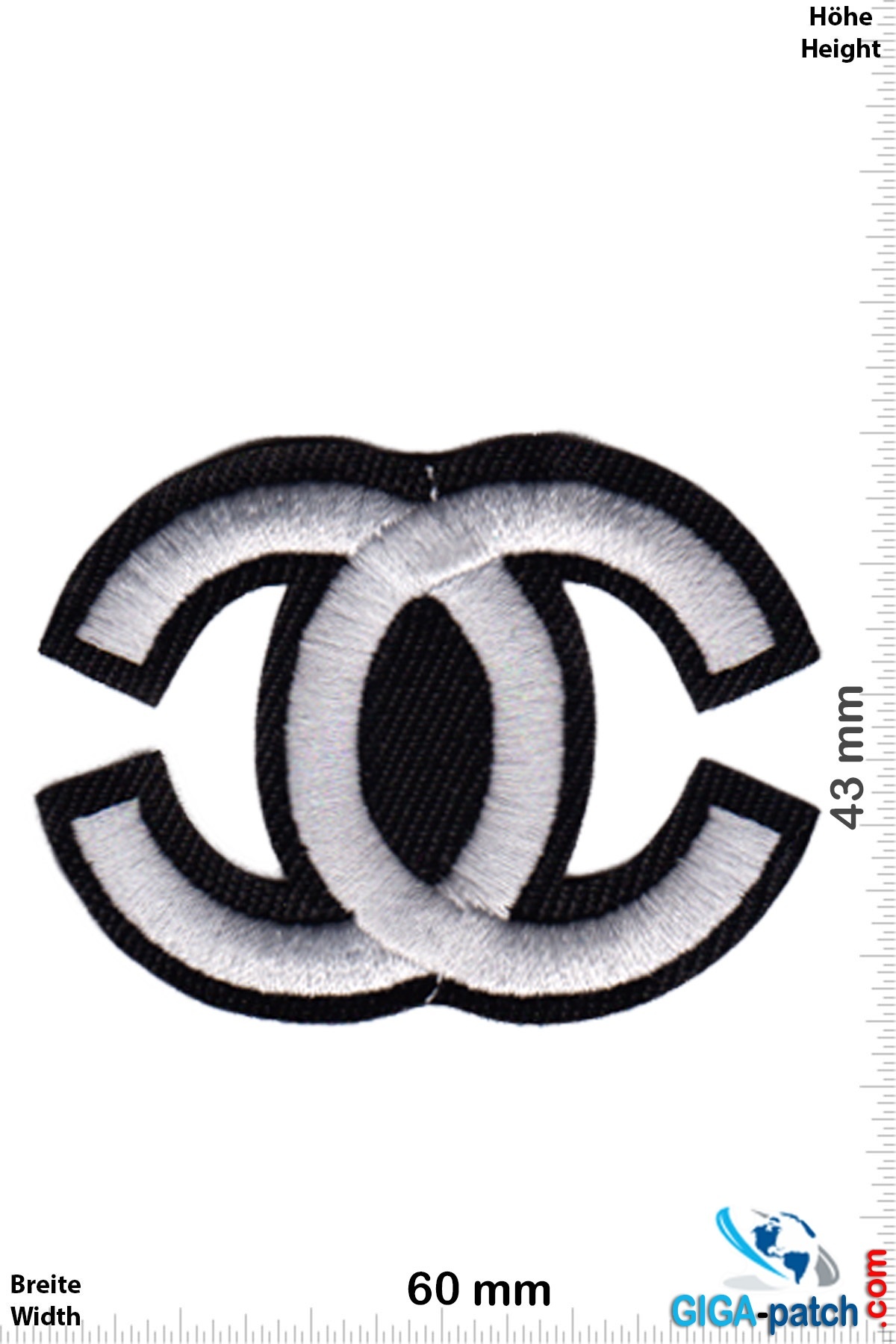 chanel - CC - Chanel - silver - Softpatch- Patch - Back Patches - Patch  Keychains Stickers -  - Biggest Patch Shop worldwide