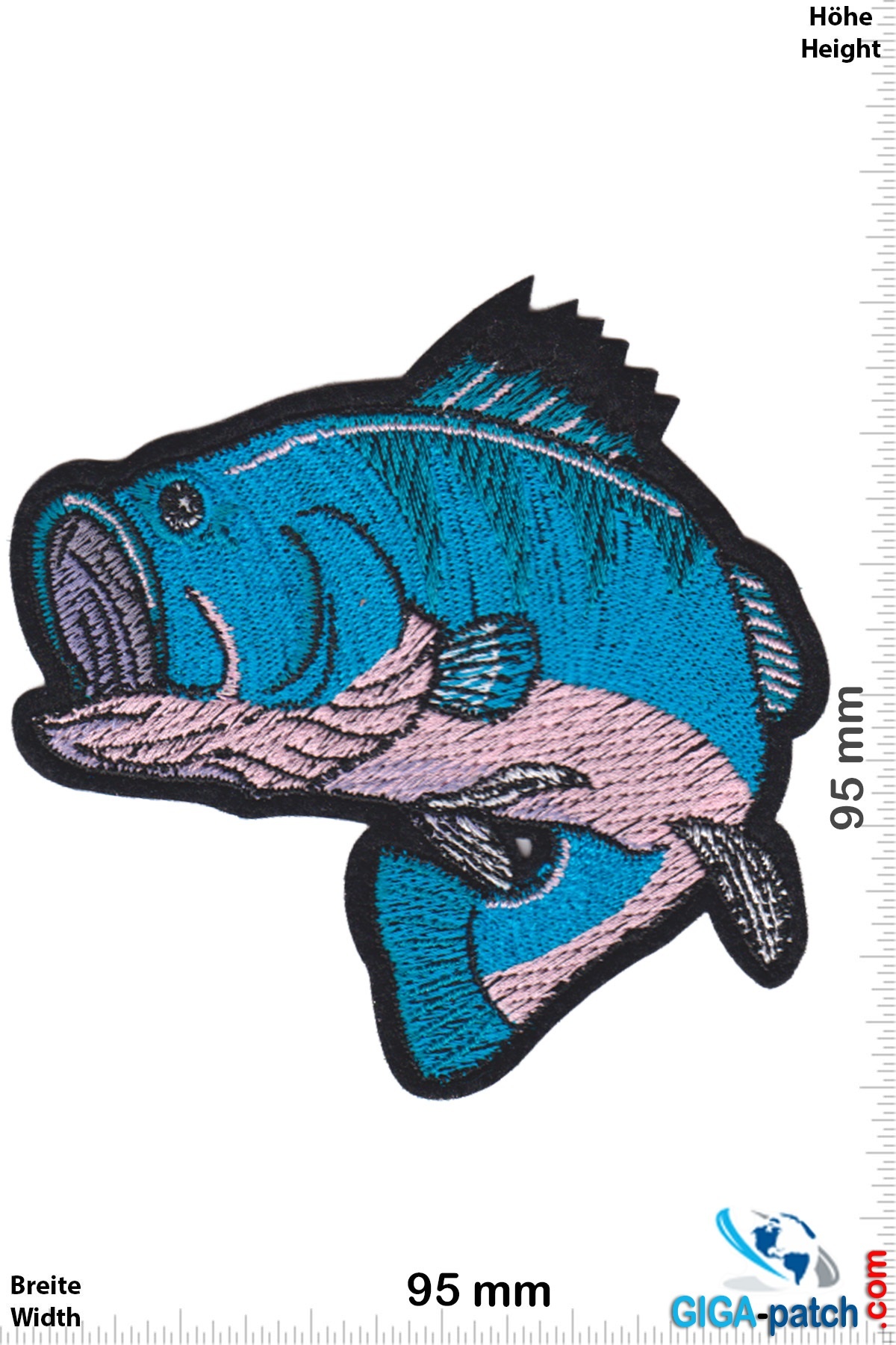 Fisch - Perch - fishing fish - blue- Patch - Back Patches - Patch  Keychains Stickers -  - Biggest Patch Shop worldwide