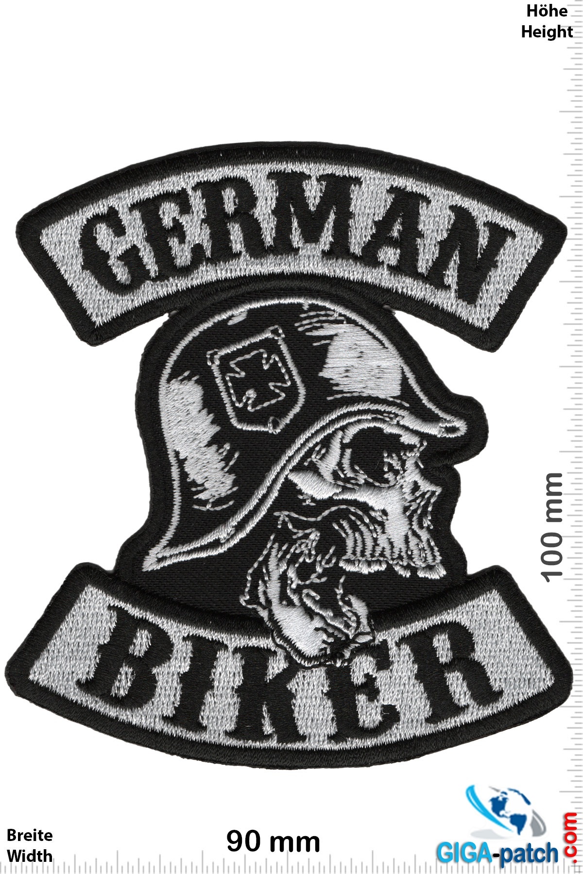 Biker - German Biker - Skull - Cross - HQ- Patch - Back Patches