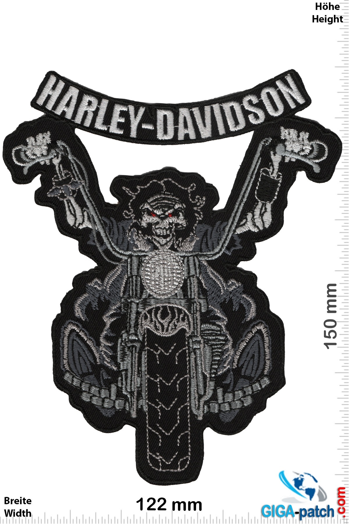 1:6 scale Biker Patch: Harley Davidson Motorcycle Back Patch