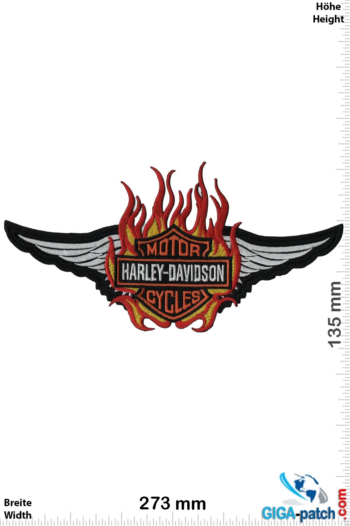 Harley Davidson Harley Davidson Motorcycles - Fire - 27 cm -BIG