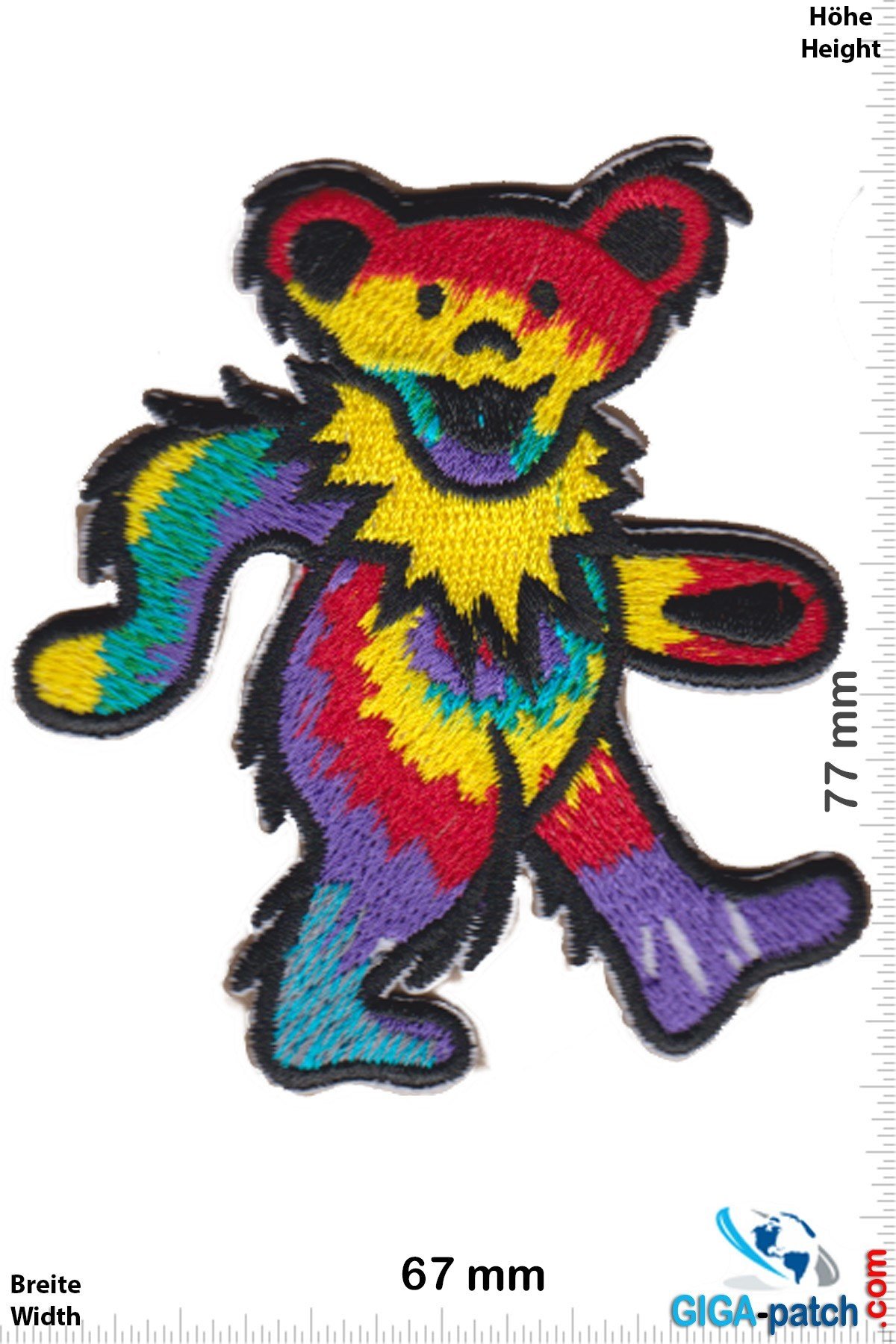 Grateful Dead - Grateful Dead - Bear - 20 cm- Patch - Back Patches - Patch  Keychains Stickers -  - Biggest Patch Shop worldwide