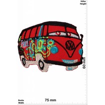 VW,Volkswagen VW Bully - VW Bus- red flower