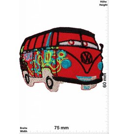 VW,Volkswagen VW Bully - VW Bus- red flower