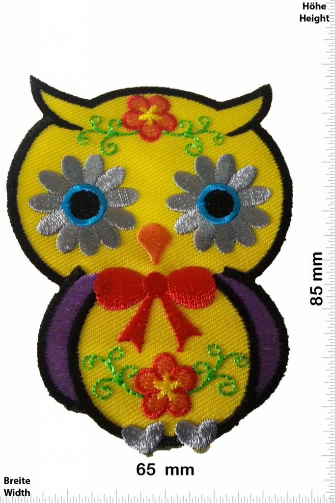 Eule Owl -Eule gelb  8,5 CM