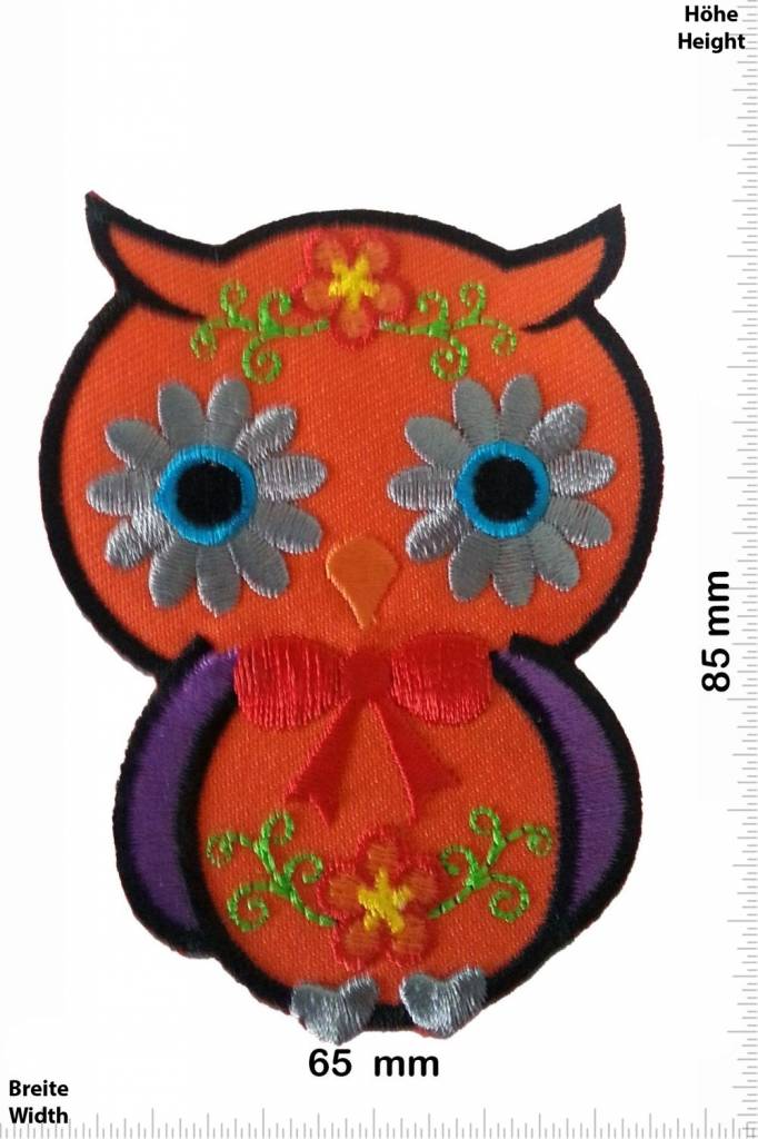 Eule Owl -Eule orange  8,5 CM