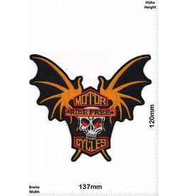 Totenkopf Motor Cycle - Ride Free- Skull - Bat