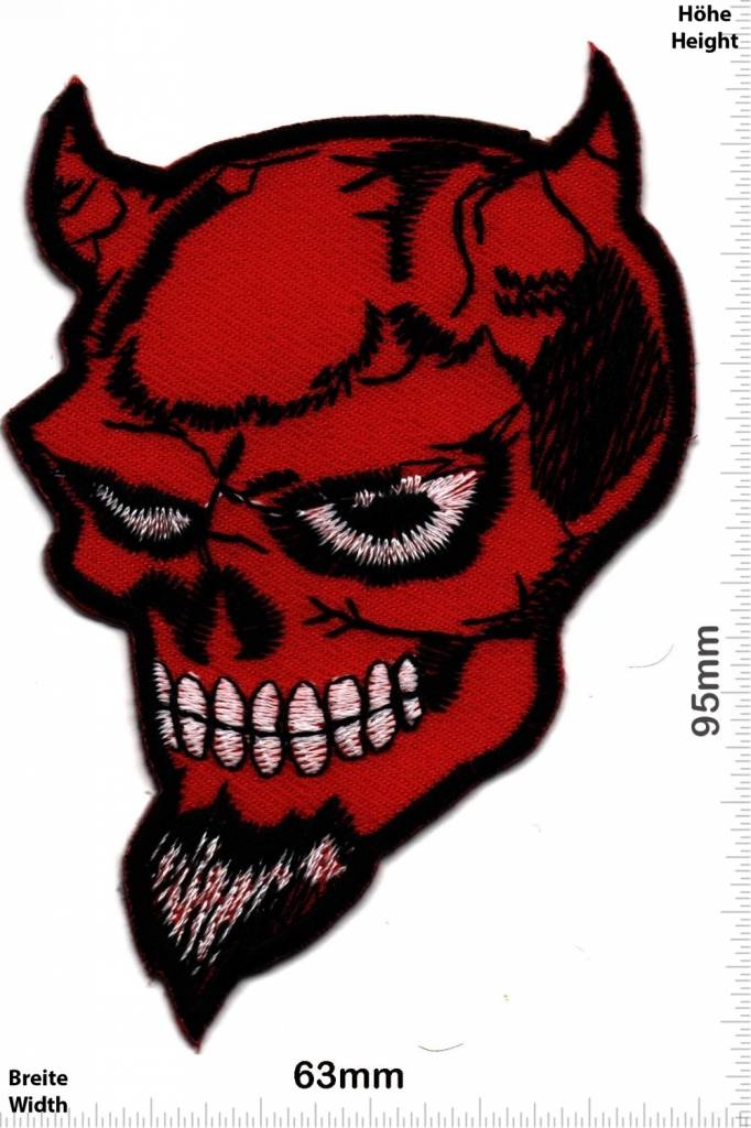 Teufel Roter Teufel - red Devil - Skull - Motorbike