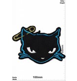 Oldschool  Cat - Cat with safety pin - blue