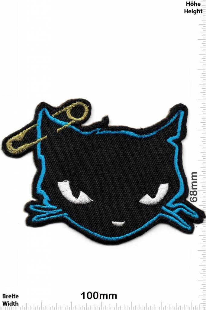 Oldschool  Cat - Cat with safety pin - blue