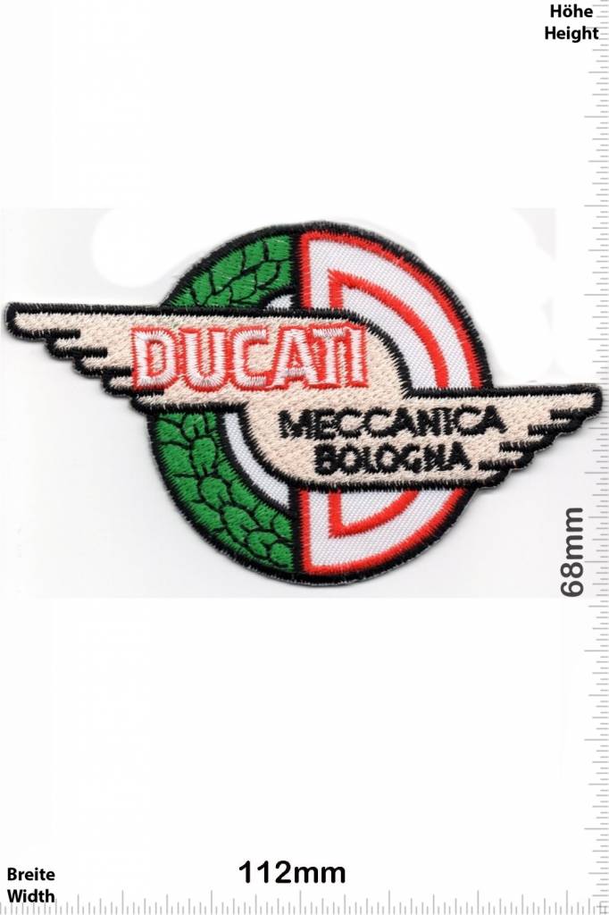Patch Termoadesiva DUCATI MECCANICA - Toppa Da Stiro/Cucire, Dimensioni 12 X 6,5 Cm, Per Abbigliamento E Accessori