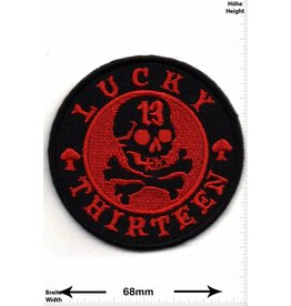 Lucky 13 Lucky Thirteen - 13 -   Skull - red