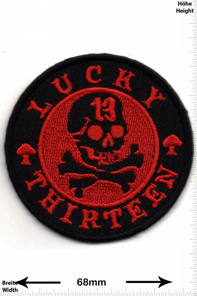 Lucky 13 Lucky Thirteen - 13 -   Skull - red