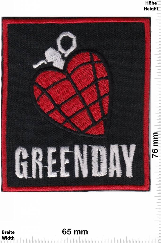 Green Day Greenday - Heartbomb - black- red