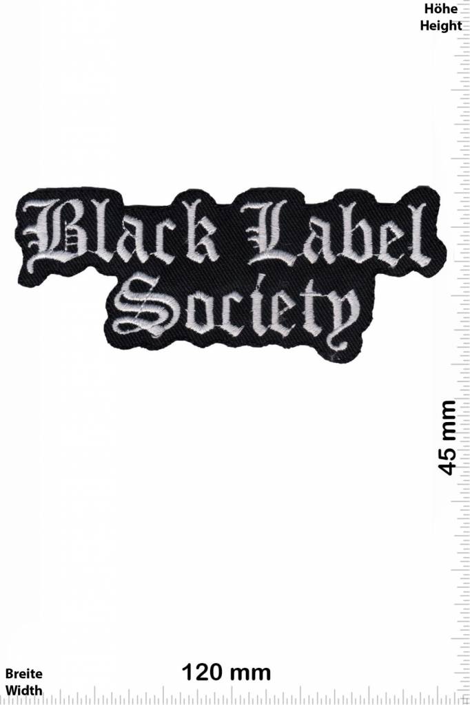 Society Black Label Back Patch for Biker Embroidery Iron on