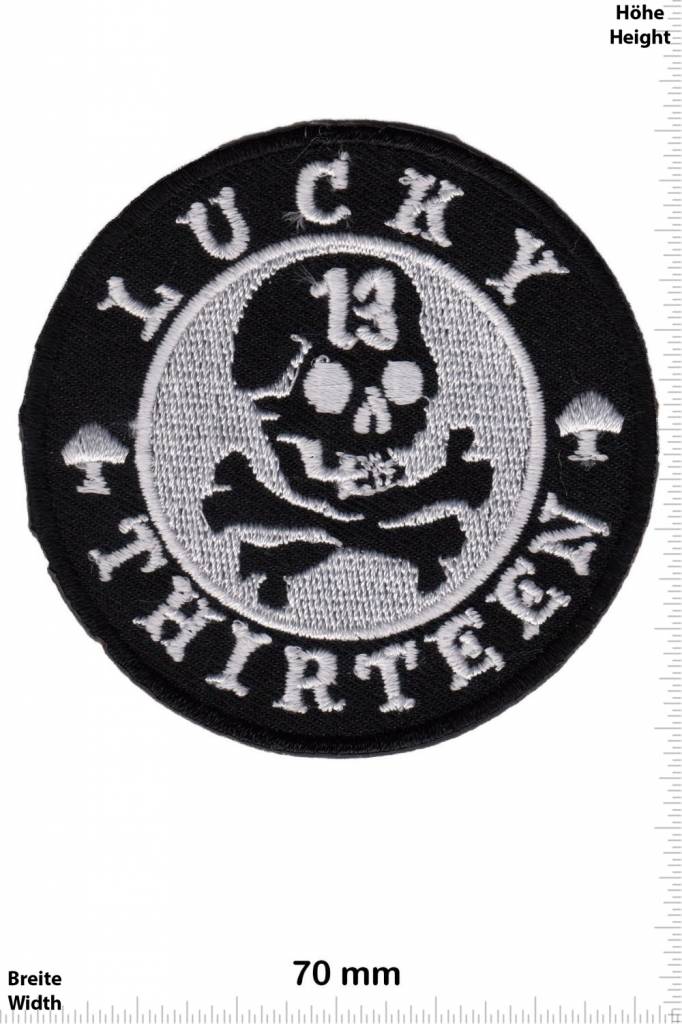 Lucky 13 Lucky Thirteen - 13  - Skull - black