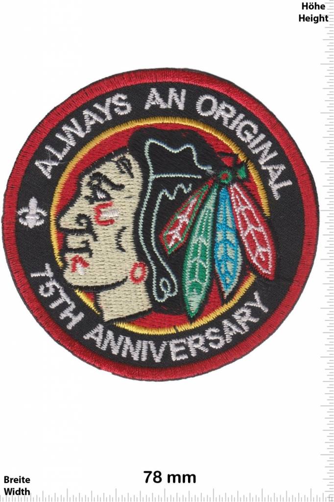 Chicago Blackhawks  Indian - Head - Chicago Blackhawks - round - Always an Original - 75th Anniversary - USA