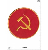 Russland, Russia Hammer - Sichel - rund - gold  -Kommunismus - Russland Patch