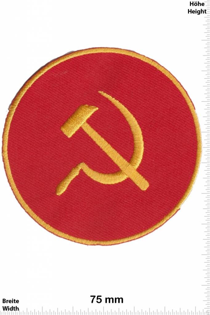 Russland, Russia Hammer - Sichel - rund - gold  -Kommunismus - Russland Patch